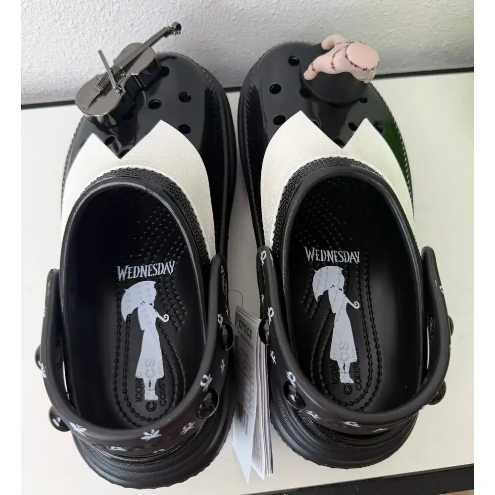 NWT Crocs x Wednesday Stomp Clog Black Womens 7